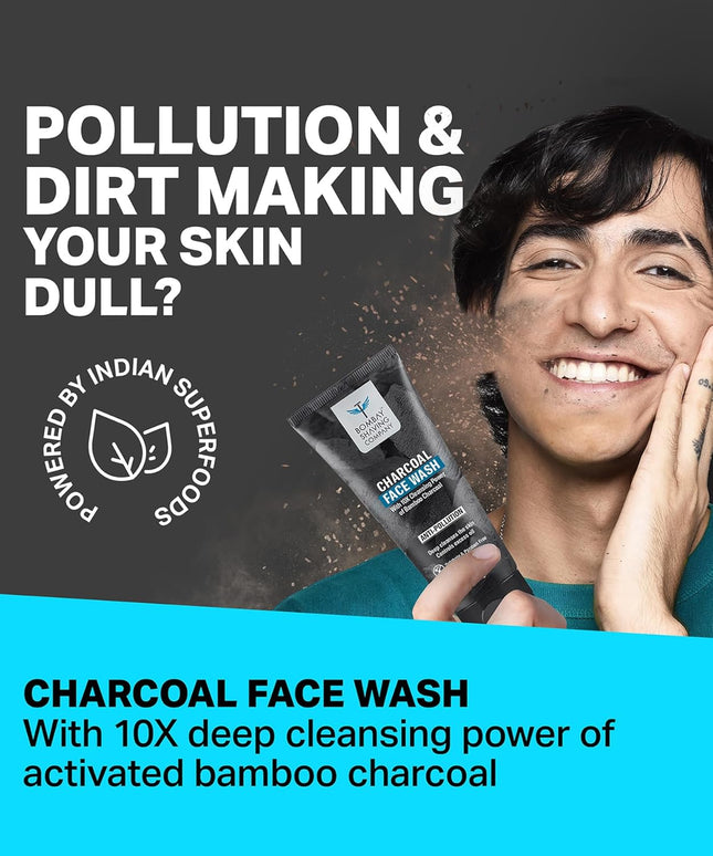 BOMBAY SHAVING COMPANY Charcoal Facewash for Men | 150g x 2