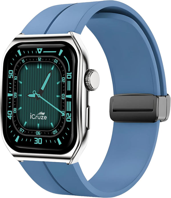 iCruze Pronto Flex Bluetooth 5.0 Smartwatch with 2.01"" HD Display, Health Tracking, Bluetooth Calling, 280mAh Battery, Magnetic Charging, IP67, Android and Iphone Compatible