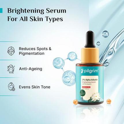 PILGRIM Korean 2% Alpha Arbutin & 3% Vitamin C Face Serum- 30ml