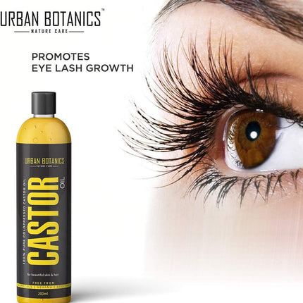 UrbanBotanics Cold Pressed Castor Oil for Hair Growth, Skin Care, Moisturising Dry Skin, Nails, Eyelash -  - 200ml