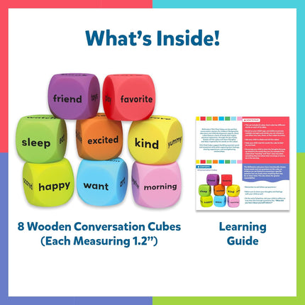 Skillmatics Conversation Cubes for Kids 8 Wooden Cubes for Ages 4, 5, 6, 7 and Up