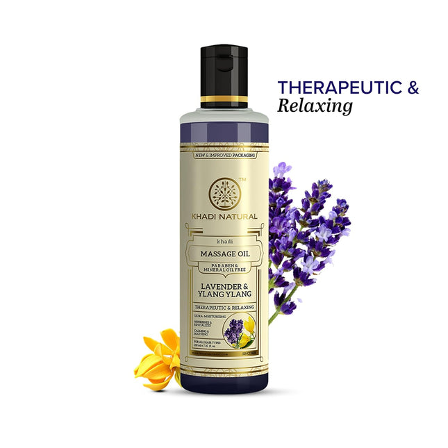 Khadi Natural Lavender & Ylang Ylang Massage Oil - 210ml