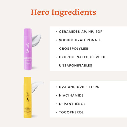 Foxtale Morning Skincare Kit for Women, Men | Cleanser Face Wash-100 ml, Vitamin C Face Serum- 30 ml, Ceramide Moisturizer-50 ml, Dewy Sunscreen SPF 70- 50 ml