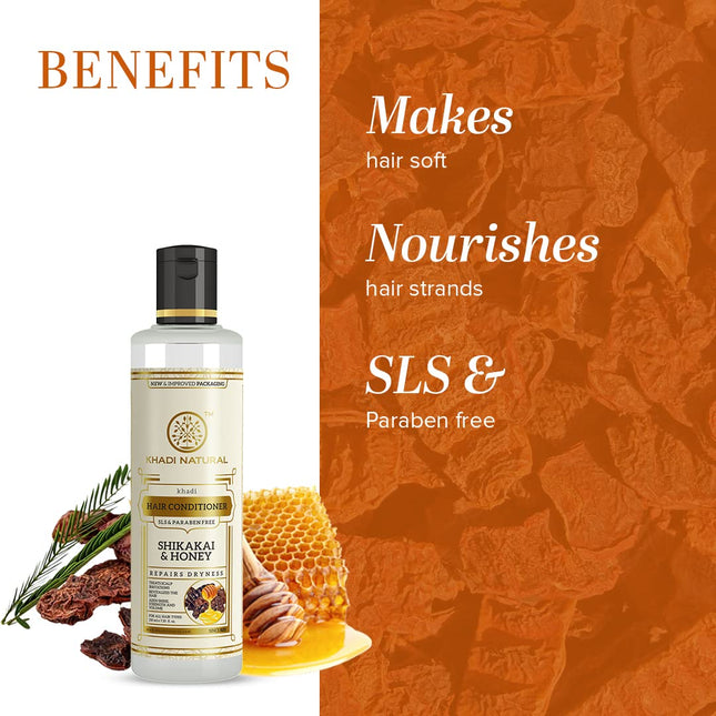 Khadi Natural Shikakai and Honey Herbal Hair Conditioner 210ml