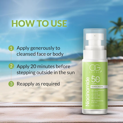OG BEAUTY SCIENCE SPF 50 PA+++ Sunscreen | 5% Niacinamide & 3% Cica-50ml