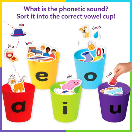 Skillmatics Learning Toys – Phonics Sorter, Vowel Sorting & Early Reading Activity for Boys & Girls Ages 4, 5, 6, 7
