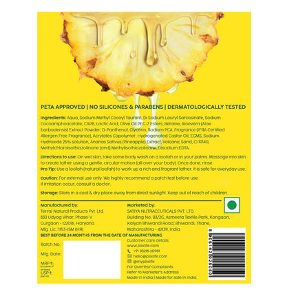 The Plant Fix Plix Pineapple 5% Lactic Acid Exfoliating Body Wash For All Skin Types 236 ML