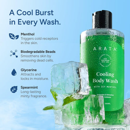 Arata Cooling Body Wash with Menthol & Glycerine -300ml