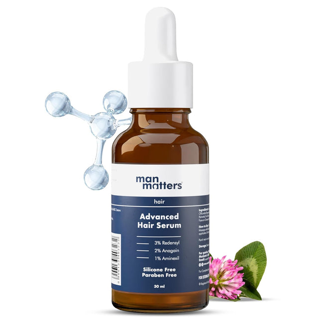 Man Matters Advanced Hair Serum 30ml | 23% actives (3% Redensyl, 2% Anagain & 1% Aminexil, Rosemary Leaf Extract)
