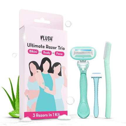 Plush The Ultimate Razor Trio Kit |  Body & Face Razor Woman