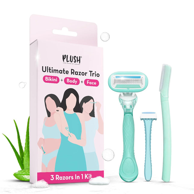 Plush The Ultimate Razor Trio Kit |  Body & Face Razor Woman