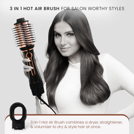 Urban yog MakeMeeBold 3-in-1 Hot Air Brush | Hair Dryer Hair Straightener Volumizer Blow Dryer Styling Tool,1200 Watt