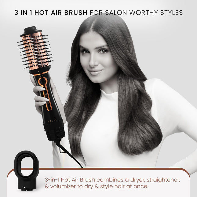 Urban yog MakeMeeBold 3-in-1 Hot Air Brush | Hair Dryer Hair Straightener Volumizer Blow Dryer Styling Tool,1200 Watt