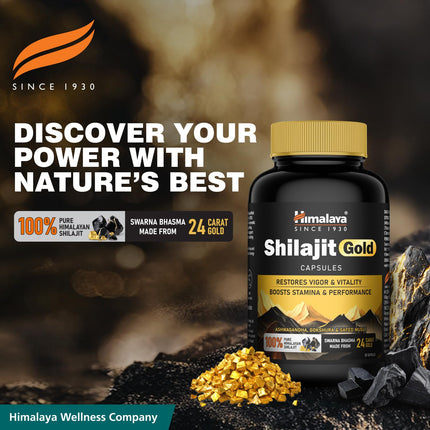 Himalaya Shilajit Gold 100% Pure Himalayan 20 Capsules