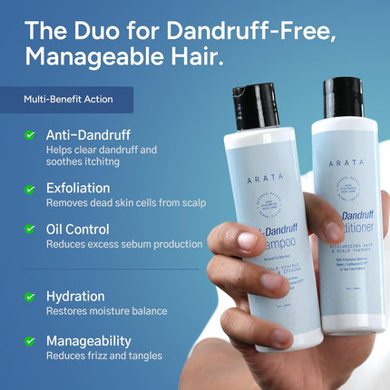 Arata Anti Dandruff Detox Duo For Normal, Oily Hair Shampoo +Conditioner 200ml