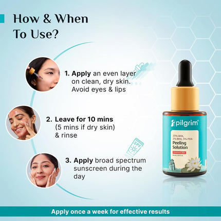 Pilgrim 25% AHA + 2% BHA + 5% PHA Peeling Solution 30ml
