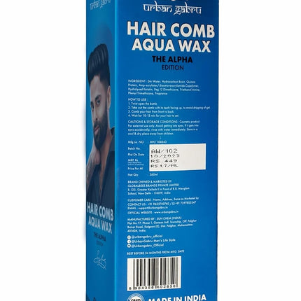 UrbanGabru Aqua Hair Wax | Alpha Edition 2-in-1 Men Hair Styling Wax 260ml