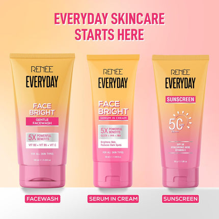 RENEE Everyday Face Bright Serum In Cream With Niacinamide, Hyaluronic acid & Glutathione-50 ml
