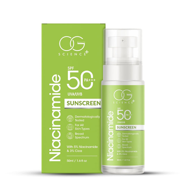 OG BEAUTY SCIENCE SPF 50 PA+++ Sunscreen | 5% Niacinamide & 3% Cica-50ml