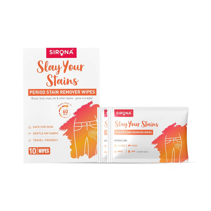 Sirona Period Stain Remover Wipes for Women - Pack of 10