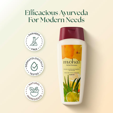 Moha Herbal Shampoo With Amla, Aloe, Bhringraj & Brahmi-200 Ml