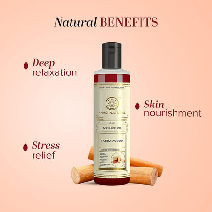 Khadi Natural Sandalwood Massage Oil -210ml