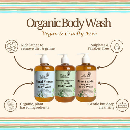 Rustic Art Rose Sandal Body Wash | For Women & Men | 300ml