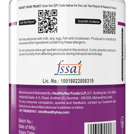 HealthyHey Nutrition Magnesium Carbonate 450mg - 120 Vegetable Capsules