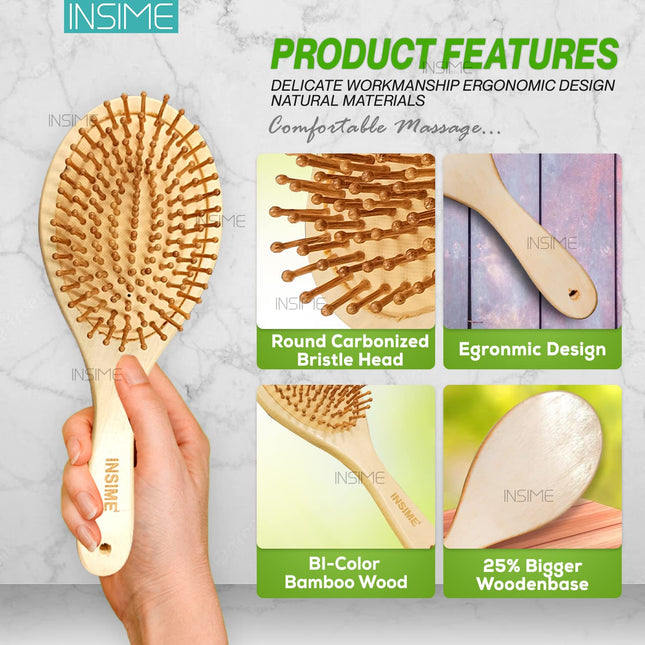 INSIME Wooden hair brush for Women & Men