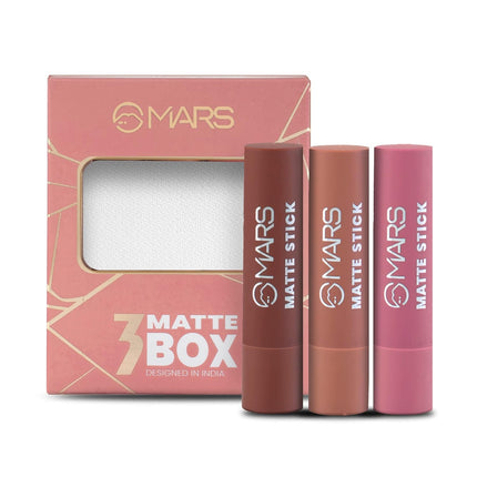 MARS Matte Box Set of 3 Lipsticks for Women 3x3.2 gm