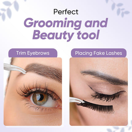 Vega Tweezer - Slaint Tips for Facial Hair Removal & Eyebrow Shaping, Professional Eyebrow Tweezer