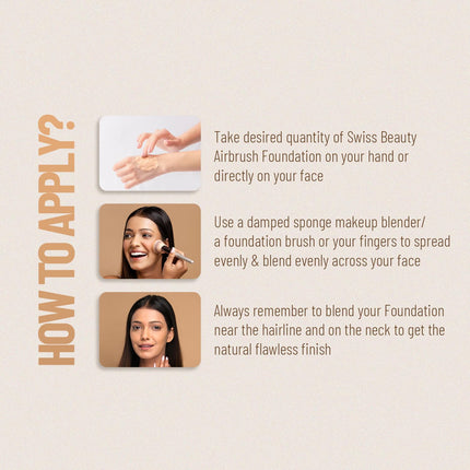 Swiss Beauty Airbrush Finish Full Coverage Foundation-30ml