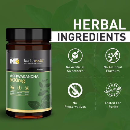 MuscleBlaze Koshaveda Ashwagandha 500mg (60 Tablets)