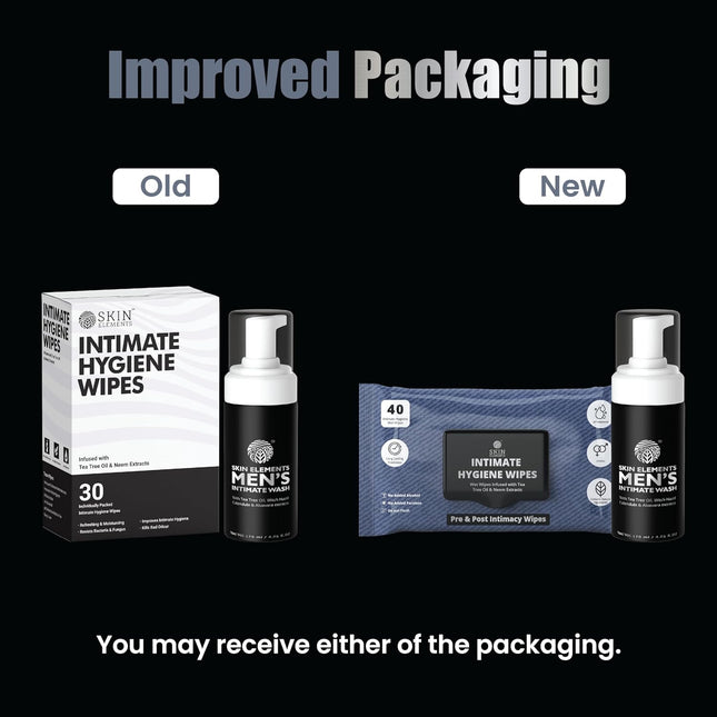 Skin Elements Intimate Hygiene Combo | Intimate Wash Men 120 ml & 30 Wipes
