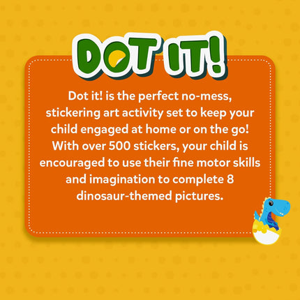 Skillmatics Paper Dot It Sticker Art Activity - Dinosaurs, Mess-Free Fun for Kids, 500+ Stickers