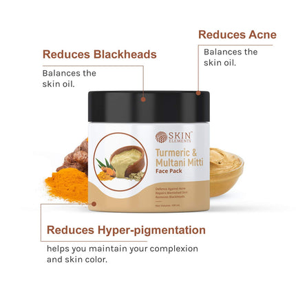Skin Elements Face Pack Cream with Turmeric (Haldi) & Multani Mitti-100G