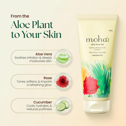 Moha Aloe Vera Gel for Face, Skin & Hair-200 gm