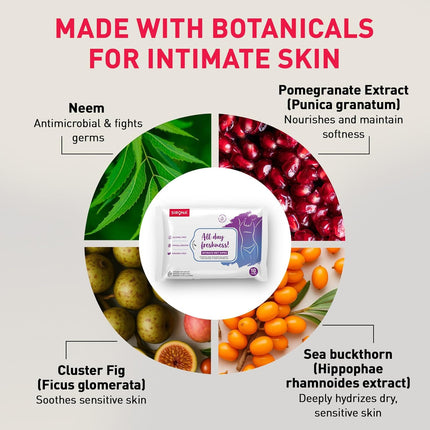 Sirona pH-Balanced Intimate Hygiene Wet Wipes - 10 Wipes (Pack of 5)