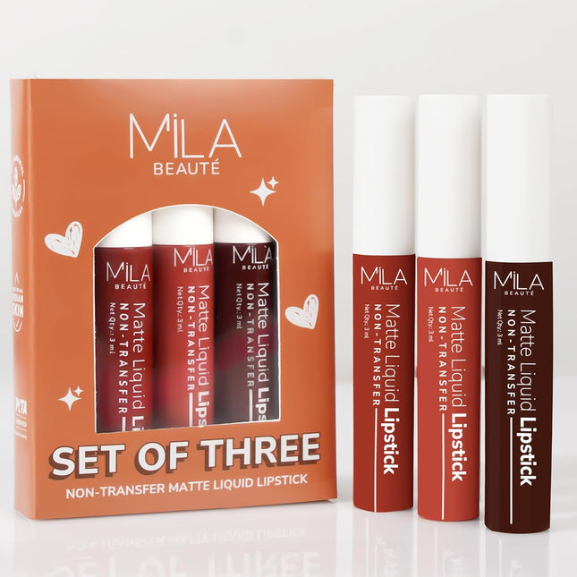 Mila Beaute Matte Set of 3 Lipstick for Women