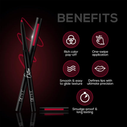 RENEE Outline Lip Liner With Built-in Sharpener-0.35g