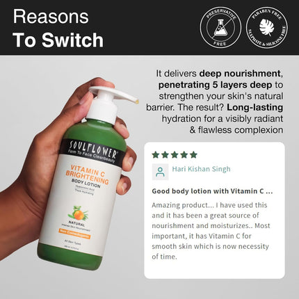 Soulflower Vitamin C Body Lotion with Hyaluronic Acid-200ml