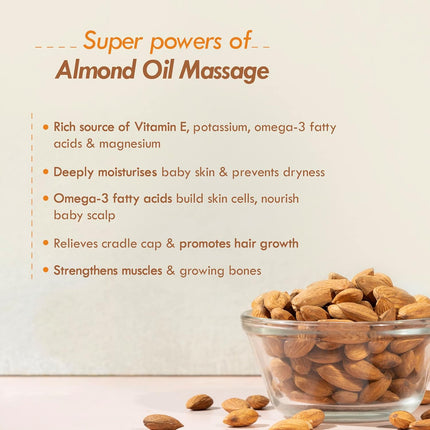 Nat Habit 100% Pure Almond Baby Oil For Baby Skin & Hair-100 ml