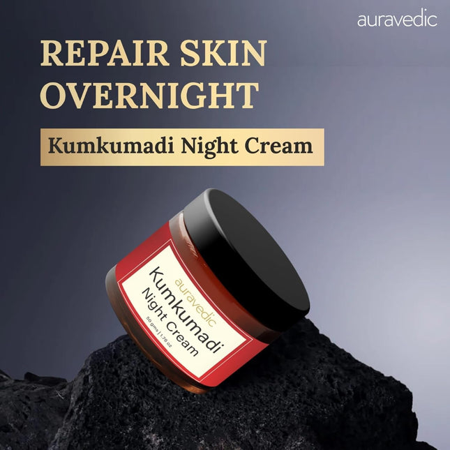 Auravedic Kumkumadi Oil Retinol Night Cream For Face - Night Cream-50g