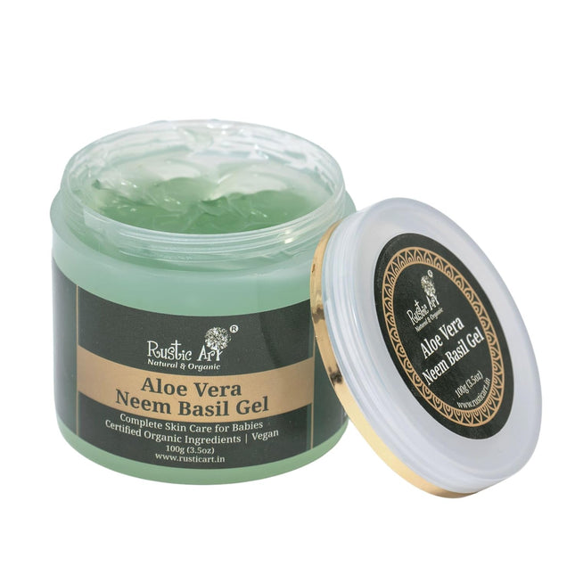 Rustic Art Neem Basil Aloe Vera Gel with Vit. B5-100g