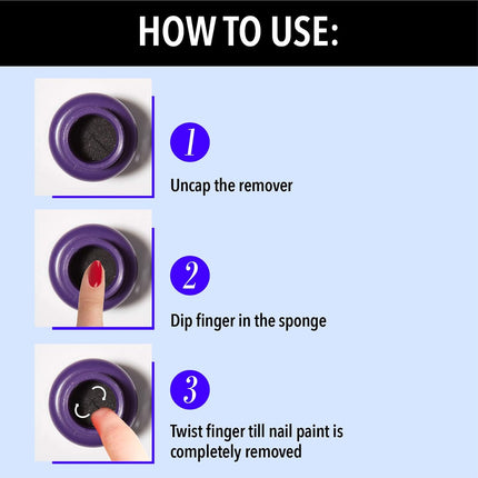 Blue Heaven Dip-N-Twist Nail Polish Remover, Infused with Vitamin E and Almond Oil,-40ml