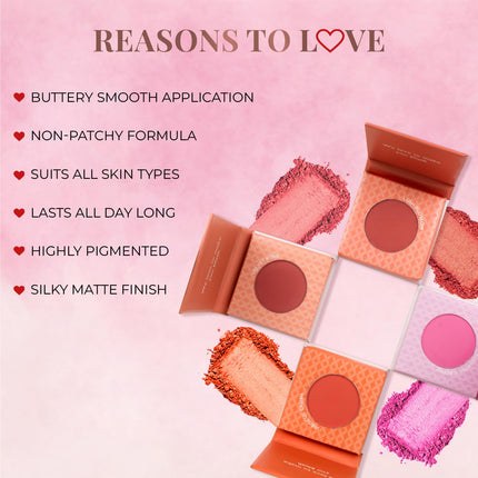 Just Herbs Nourishing Powder Blush Infused with Beetroot & Gotukola Velvet Rose-3.5g