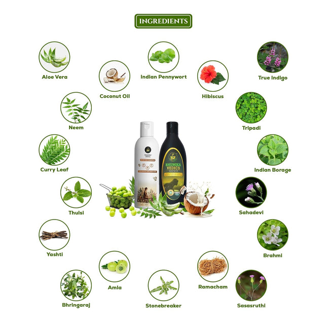 BHUMIKA VEDICS 200 grams Herbal Hair Oil & Ayurvedic Shampoo Pack of 2