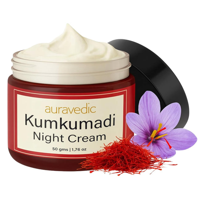 Auravedic Kumkumadi Oil Retinol Night Cream For Face - Night Cream-50g