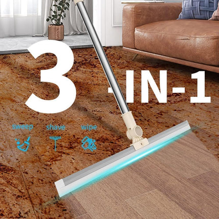 Multifunction Magic Broom,Silicone Floor Squeegee Broom with Long Handle,Scraping Besom for Floor Bathroom Kitchen Shower Tile Pet Hair (Silicon)