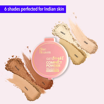 Blue Heaven Get Bright Compact Powder for Women With SPF Sun Protection-16g